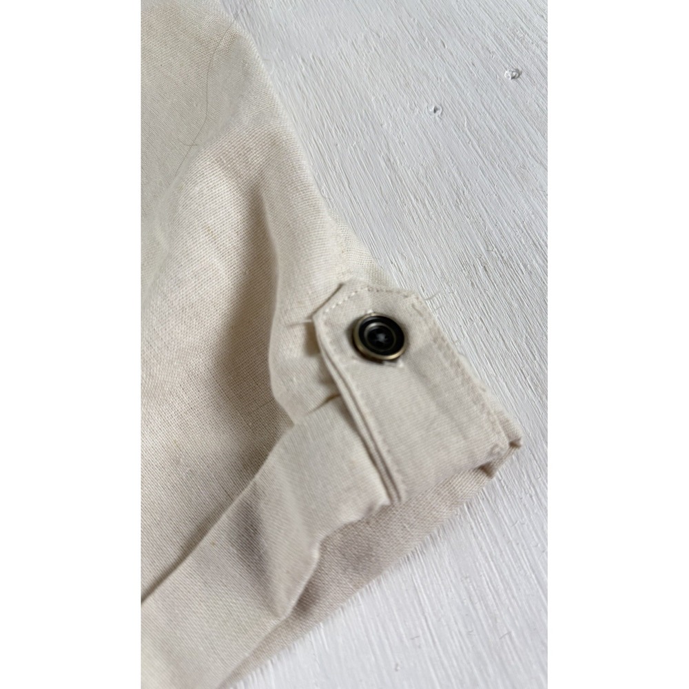 Per Se Shorts Ivory Tan‎ Linen Blend Women's Size Small Tie Elastic Coastal - Picture 7 of 13